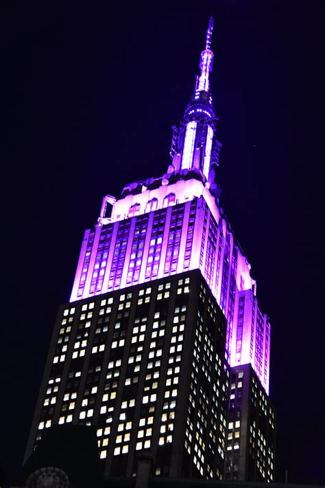 empire state building purple lights