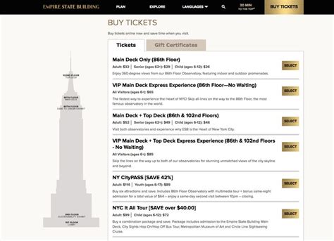 empire state building ticket prices