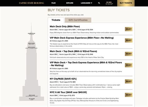 empire state building tickets discount