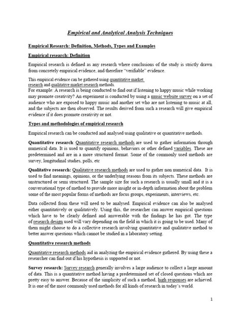 empirical and analytical analysis techniques pdf