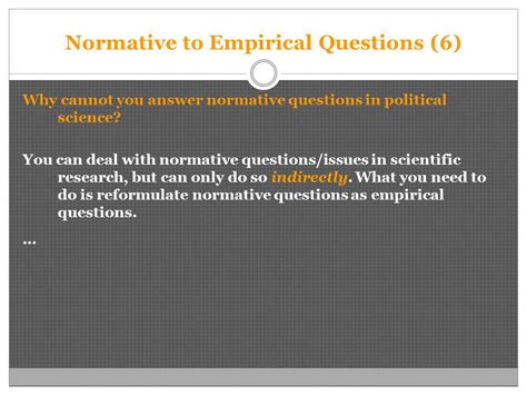 empirical and normative questions