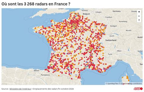 La carte officielle des radars fixes de France publiée Rachat Voiture