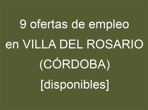 empleos villa del rosario