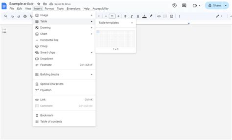 employ a Single Cell put off to Insert a Text Box in Google Docs