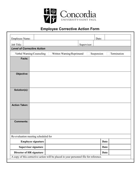 FREE 10+ Employee Corrective Action Forms in PDF MS Word