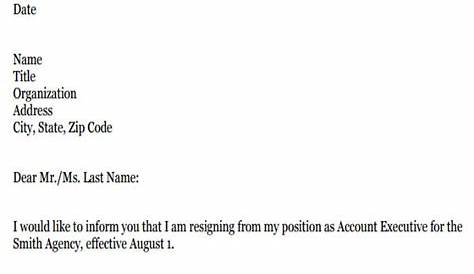 Employee Resignation Letter Sample Pdf Of Format