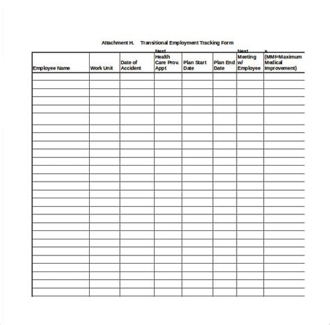 FREE 7+ Sample Employee Tracking Forms in PDF MS Word MS Excel
