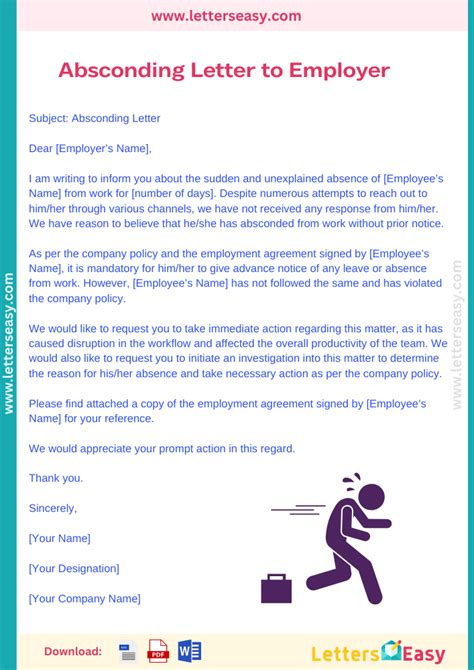 employee absconding letter format
