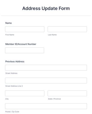employee address update form template