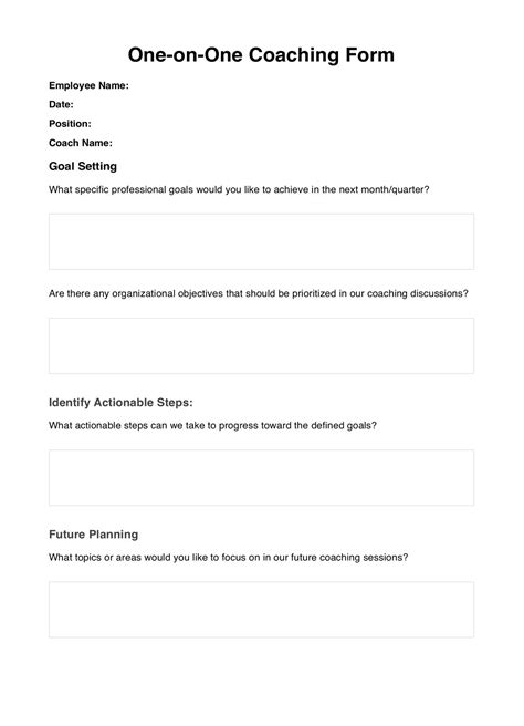 Employee Coaching Form Example