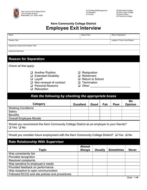 Employee Exit Interview Form Pdf
