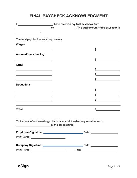 employee final check form template