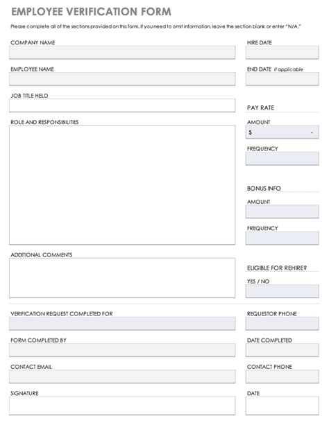 Employee Information Verification Form