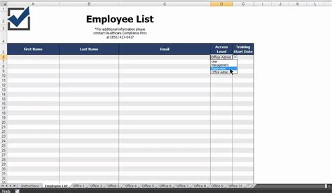 employee list excel format