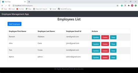 employee management system react project