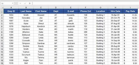employee master list excel template