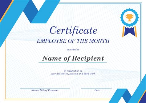 employee of the month certificate templates free download