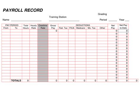 50 Free Individual Payroll Record form Template