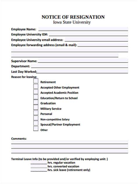 employee quit job form