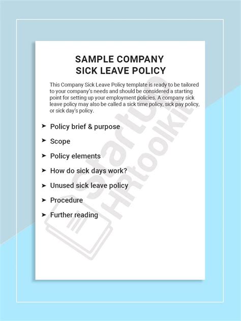 Sample company sick leave policy Sick leave policy, Sick leave, Sick time