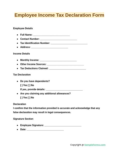 Employee Tax Declaration Form