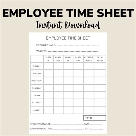 Employee Time Sheet Programs