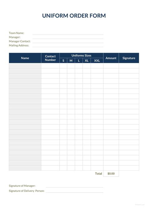 Professional Employee Uniform Agreement Form Template Example NUcampus
