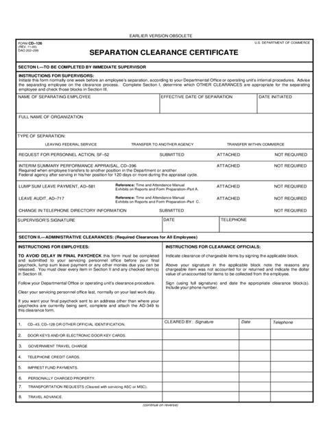 Employment Separation Certificate Australia Free Download