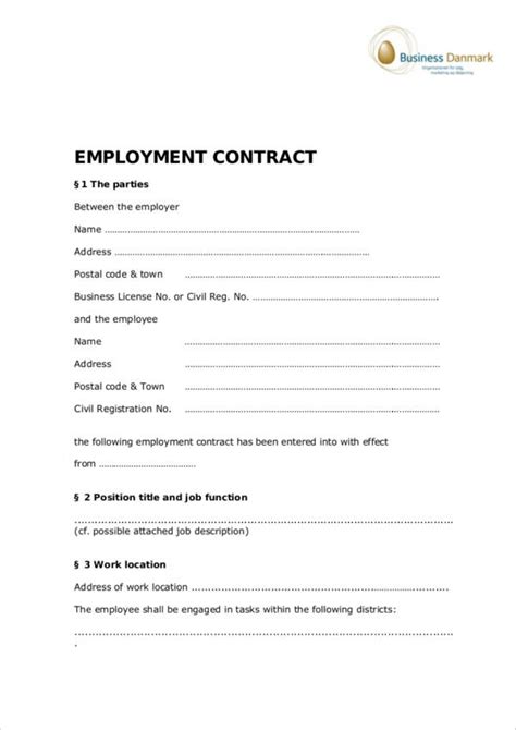employment contract sample pdf