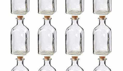 10PCS 2ML Empty Sample Vials Clear Glass Bottles With Corks Jars Small