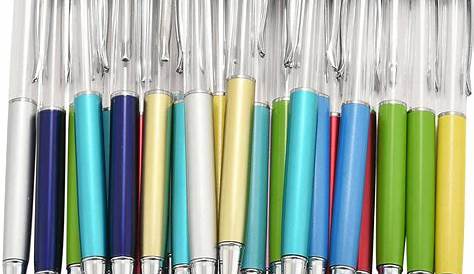 18 PACK Colorful Empty Tube Floating DIY Pens,Cute Heart Metal