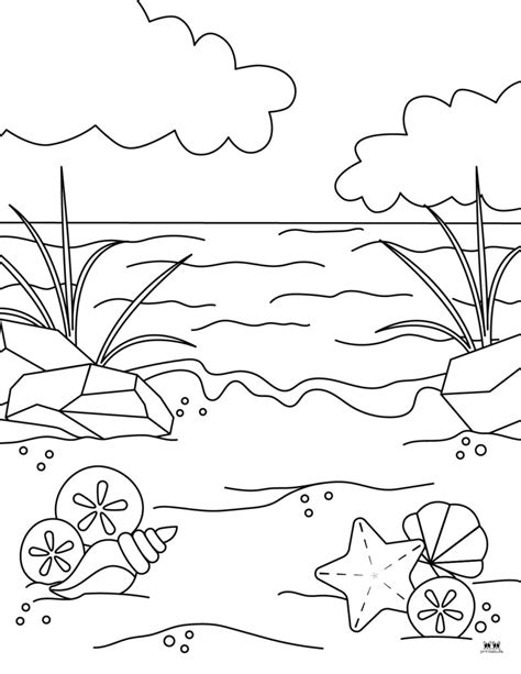 Empty Beach Coloring Pages