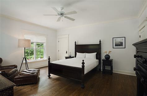 Empty nester bedroom with layered lighting