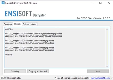 emsisoft decrypter stop djvu