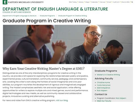 emu graduate programs in creative writing