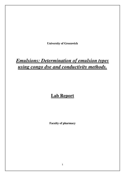 Emulsion Experiment Report