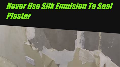 Emulsioning On New Plaster