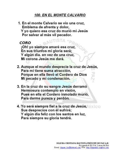 en el monte del calvario letra