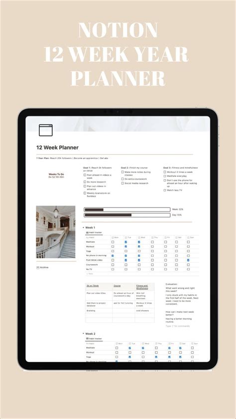 En12 Week Plan Notion Template