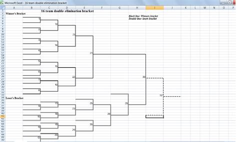 En16 Team Bracket Template Excel