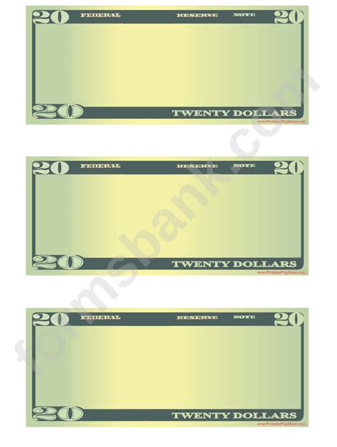 En20 Dollar Bill Template