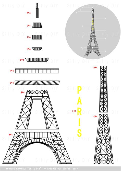 En3D Pen Eiffel Tower Template