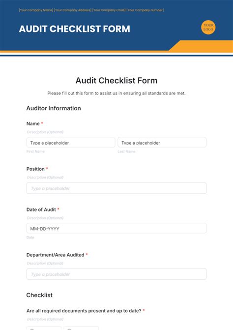En5S Audit Checklist Template