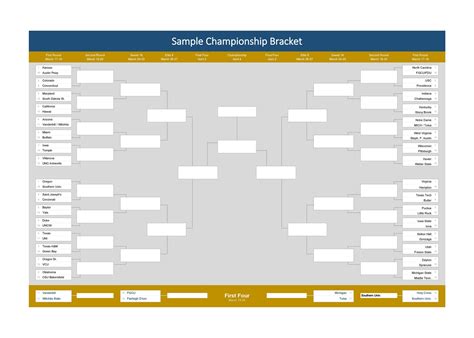 En64 Team Bracket Template Excel