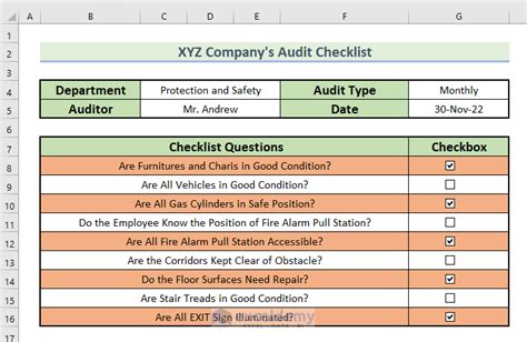 En6S Audit Template Excel