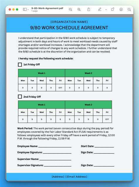 En9 80 Work Schedule Excel Template