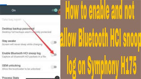 enable bluetooth hci snoop log
