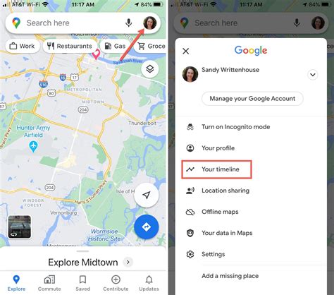 enable google maps timeline on iphone