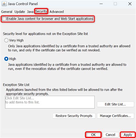 Enable Java Content For Browser And  Start Applications