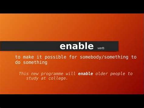 enable meaning in english